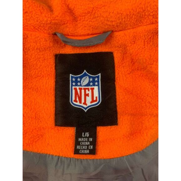NFL Apparel Men's Large Orange Gray Trim Broncos Vest Warm Fan Horse - Picture 3 of 10